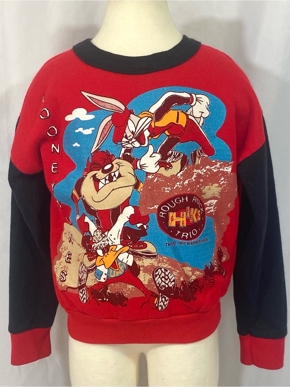 Vintage 90’s Looney Tunes Bugs Bunny Taz & Daffy Sweatshirt Size 5 - Picture 3 of 7